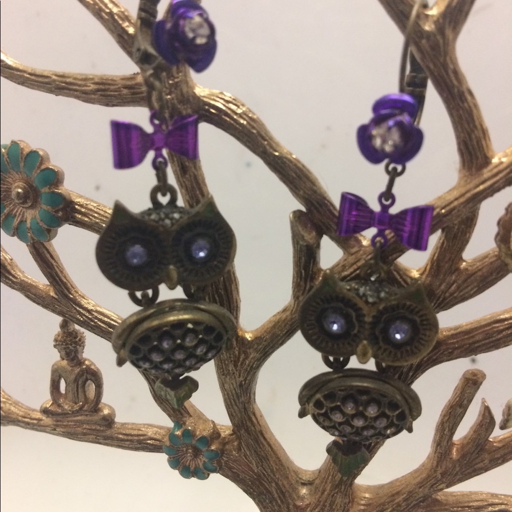 Betsey Johnson Owl Earrings